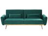 Sofa rozkładana welurowa zielona EINA_729247