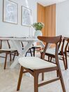 Set of 2 Wooden Dining Chairs Dark Wood and White LYNN_831802