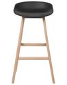 	Conjunto de 2 sillas de bar negro/madera clara MICCO_731955