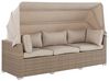 Lounge Set Rattan braun 5-Sitzer modular Auflagen beige COCCOLIA_811629