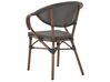 Zestaw 4 krzeseł ogrodowych ciemne drewno z szarym CASPRI_799036