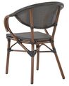 Conjunto de 4 sillas de jardín gris/madera oscura CASPRI_799036