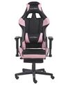 Cadeira gaming em pele sintética rosa e preta VICTORY_824154