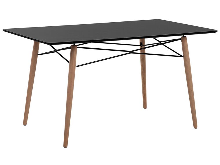 Mesa de comedor negro/madera clara 140 x 80 cm BIONDI_753851