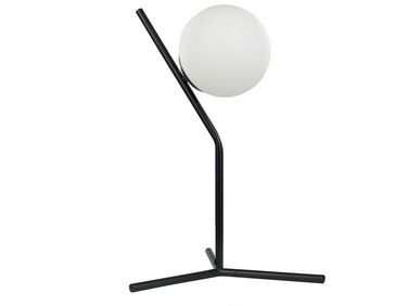 Lampada da tavolo vetro bianco e metallo nero 45 cm WAPITI