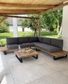 5 Seater Certified Acacia Wood Garden Corner Sofa Set Grey MYKONOS_831760