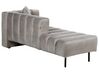 Right Hand Velvet Chaise Lounge Taupe LANNILS_892375