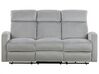 3 Seater Velvet Manual Recliner Sofa Light Grey VERDAL_836325