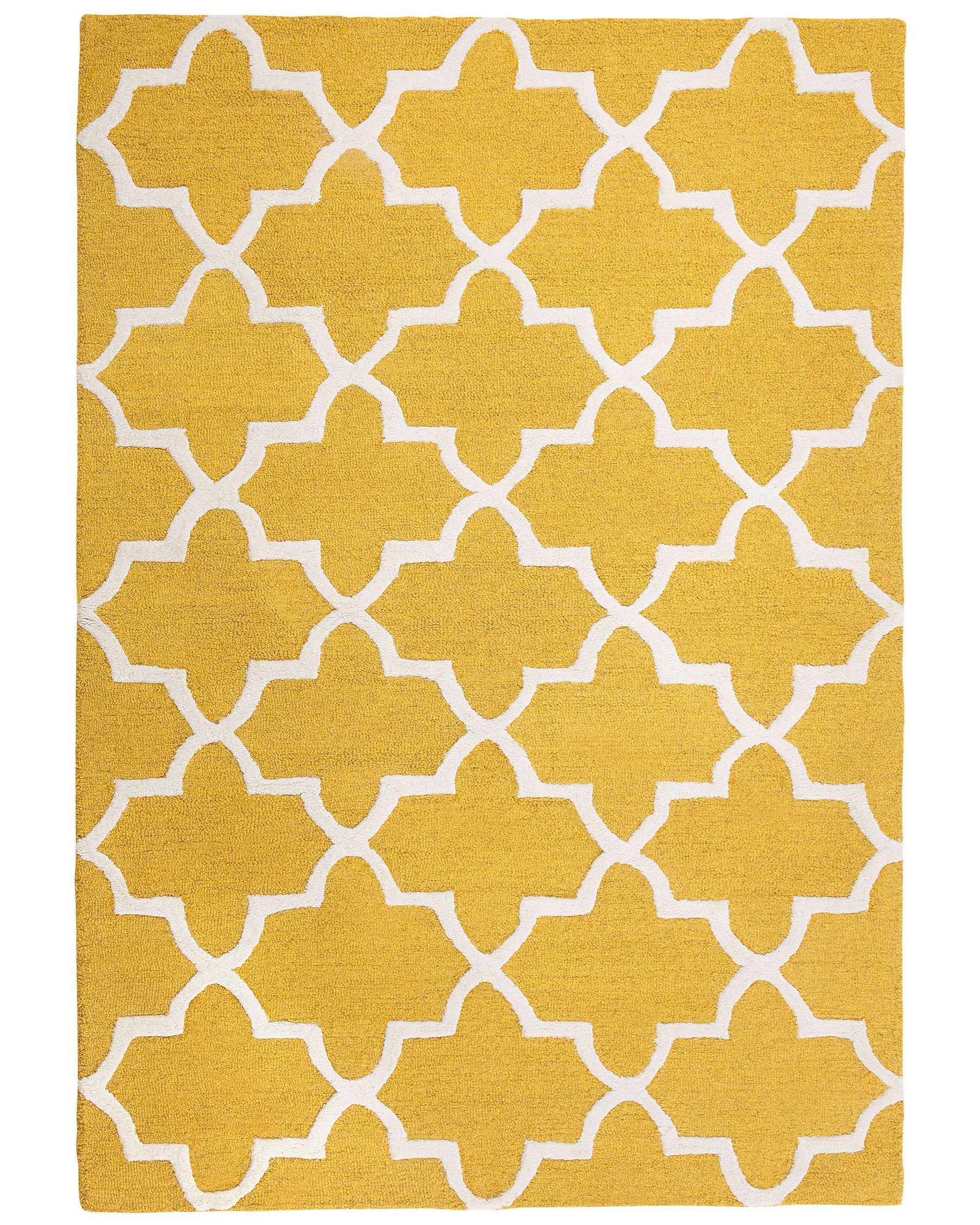 Wool Area Rug 160 x 230 cm Yellow SILVEN Beliani.co.uk