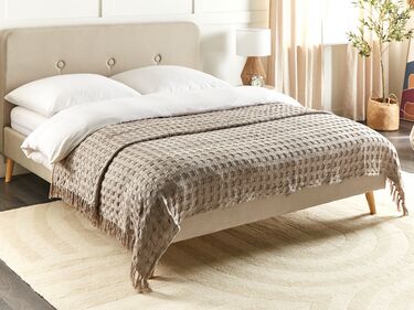 Cotton Bedspread 200 x 220 cm Taupe BERE