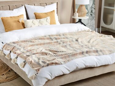 Cotton Blanket 130 x 170 cm Beige YARSELI