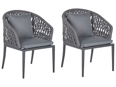 Set di 2 sedie da giardino alluminio grigio scuro LIPARI