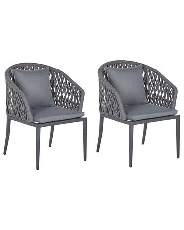 Conjunto de 2 cadeiras de jardim cinzentas LIPARI