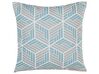 Set of 2 Outdoor Cushions Geometric Pattern 45 x 45 cm Grey and Blue VEGGIO_776342