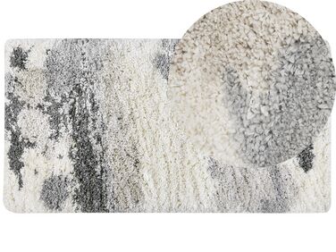Teppich weiß / grau 80 x 150 cm Shaggy Langflor GORIS 