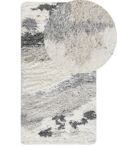 Szürke és fehér hosszú szálú szőnyeg 80 x 150 cm GORIS