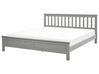 Wooden EU Super King Size Bed Grey MAYENNE_876611
