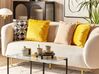 Set of 2 Velvet Cushions Pom Poms 45 x 45 cm Yellow AERANGIS_837976