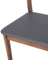 Spisebordsstol mørk træ/grå læder sæt af 2 MODESTO_696518