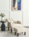 Linen Recliner Chair with Ottoman Beige OLAND_902018