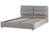 Sametová postel s úložným prostorem 160 x 200 cm světle šedá BATILLY_830171