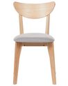 Zestaw 2 drewnianych krzeseł do jadalni jasne drewno z szarym ERIE_869139