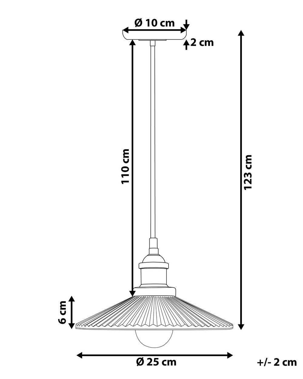 Lámpara colgante de vidrio y cobre CURONE | Beliani.es