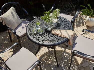 Round Garden Dining Table ⌀ 90 cm Black ANCONA