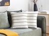 Set of 2 Linen Cushions Striped 50 x 50 cm White and Black MILAS_904802