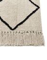 Teppich Baumwolle beige / schwarz 160 x 230 cm geometrisches Muster Kurzflor ELDES_839771