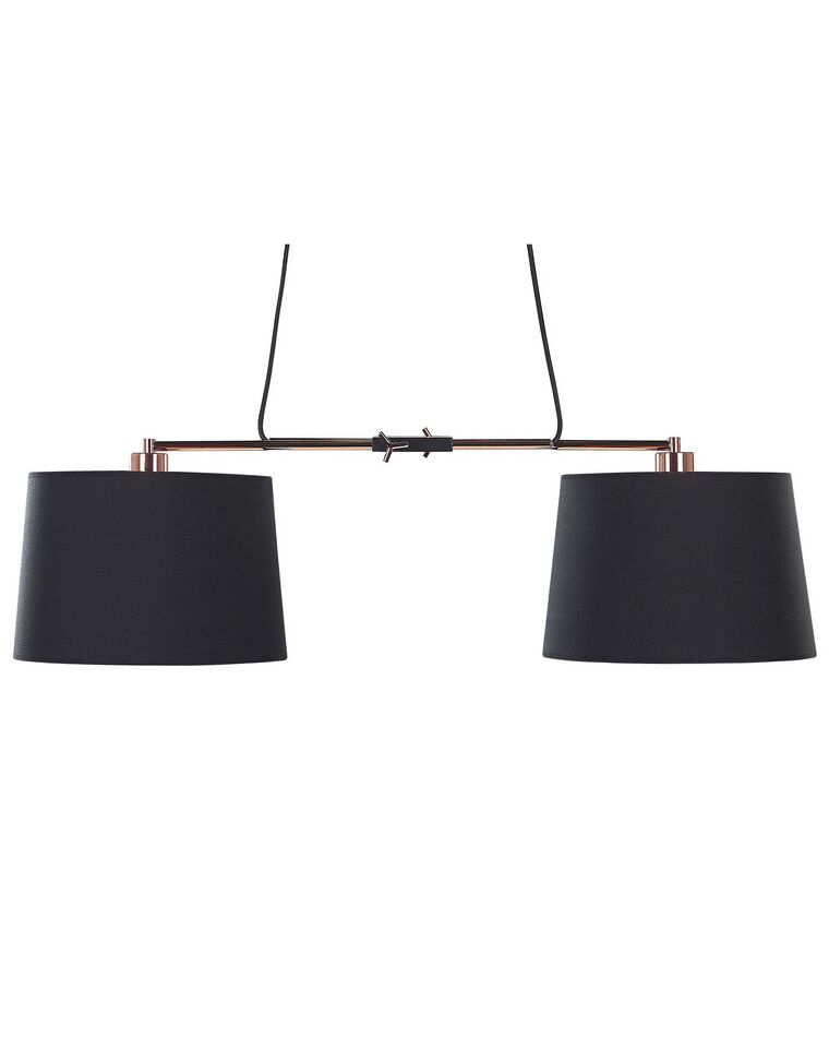 2 Light Pendant Lamp Black and Copper FUCINO_800336