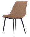 Conjunto de 2 sillas de comedor de piel sintética marrón dorado/negro MARIBEL_716419