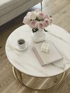 Tavolino da caffè effetto marmo beige e oro ⌀ 70 cm CORAL_812454