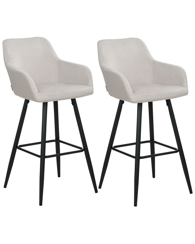 Set of 2 Velvet Bar Chairs Taupe CASMALIA_898958