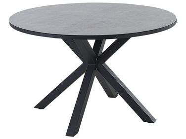 Round Garden Dining Table ⌀120 cm Grey with Black MALETTO