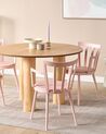 Set of 4 Plastic Dining Chairs Pink MORILL_876318