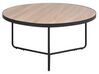 Set of 3 Coffee Tables Light Wood with Black MELODY_744228
