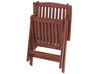 Sada 6 dřevěných zahradních židlí s šedými polštáři TOSCANA_785491