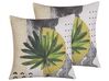 Set of 2 Cushions Leaf Print 45 x 45 cm Multicolour HOLCUS_801629