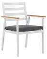 Conjunto de 4 sillas de jardín de metal blanco/gris oscuro CAVOLI_777363