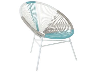 Chaise de jardin blanc et bleu ACAPULCO