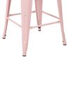 Conjunto de 2 sillas de bar de acero 60 cm rosa CABRILLO_828624