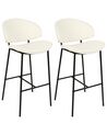 Set of 2 Fabric Bar Chairs Cream KIANA_908106
