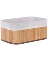 Conjunto de 5 cestas de madera de bambú clara/blanco TALPE_849942