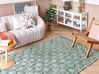 Teppich Baumwolle grün 160 x 230 cm geometrisches Muster Kurzflor KARS_840526