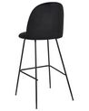 Conjunto de 2 sillas de bar de terciopelo negro ARCOLA_902404