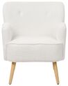 Boucle Armchair With Footrest White TUMBA_887144