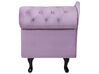Chaise-longue à direita em veludo violeta NIMES_712576