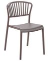 Set of 4 Plastic Dining Chairs Taupe GELA_825382