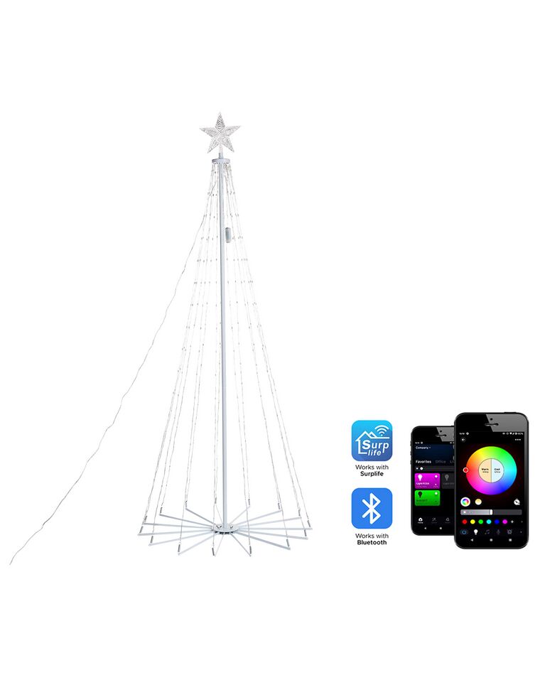 Deko Weihnachstbaum 210 cm mit Smart LED Beleuchtung mehrfarbig App-Steuerung IKAMIUT_883602